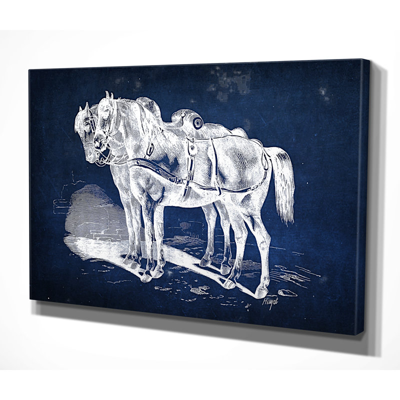 « équin assiette iii », impression, H 18 po x l 27 po x P 1,5 po, Pas de tapis, Toile tendue