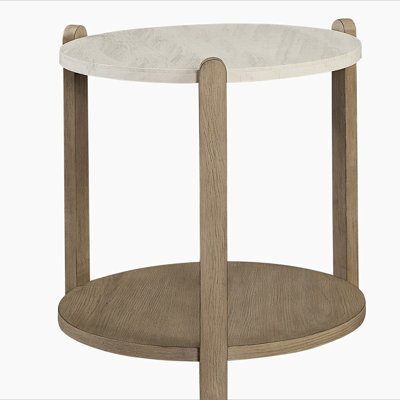 Stone Top End Table - Toffee