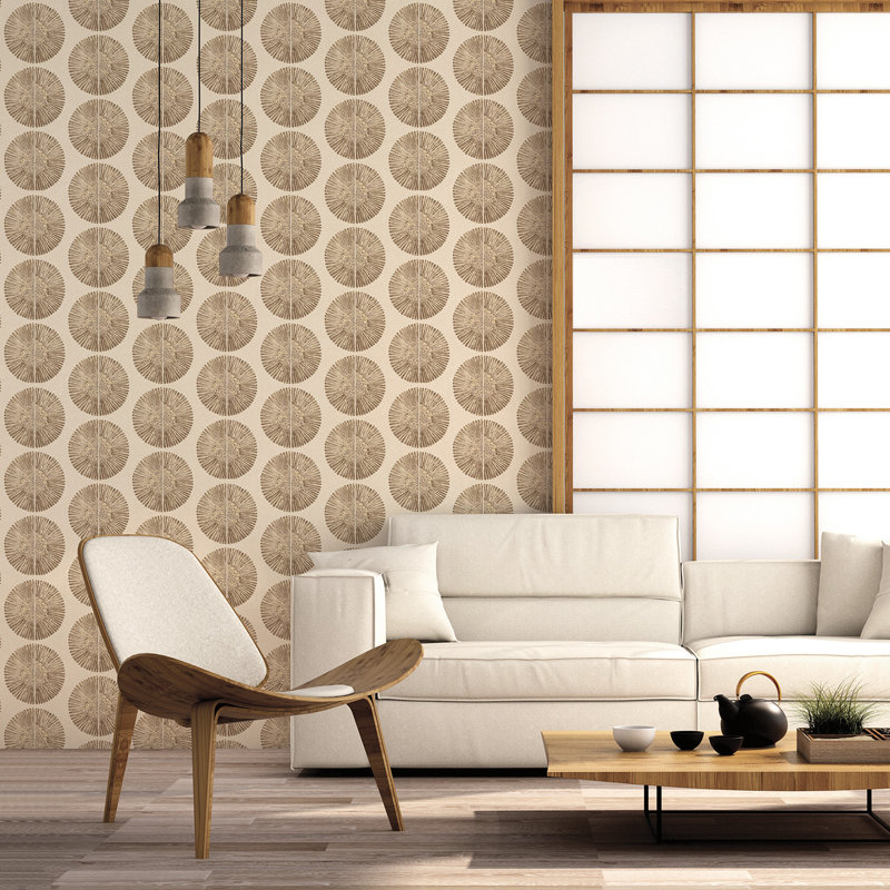 Riviera 10m x 53cm Paste the Wall Wallpaper Roll, Tan/Black