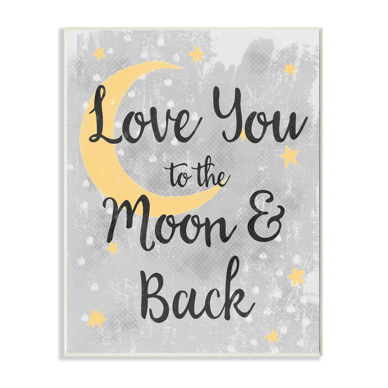 Art de lune Lerner Love You, Plaque de bois, H 19 po x l 13 po x P 0,5 po