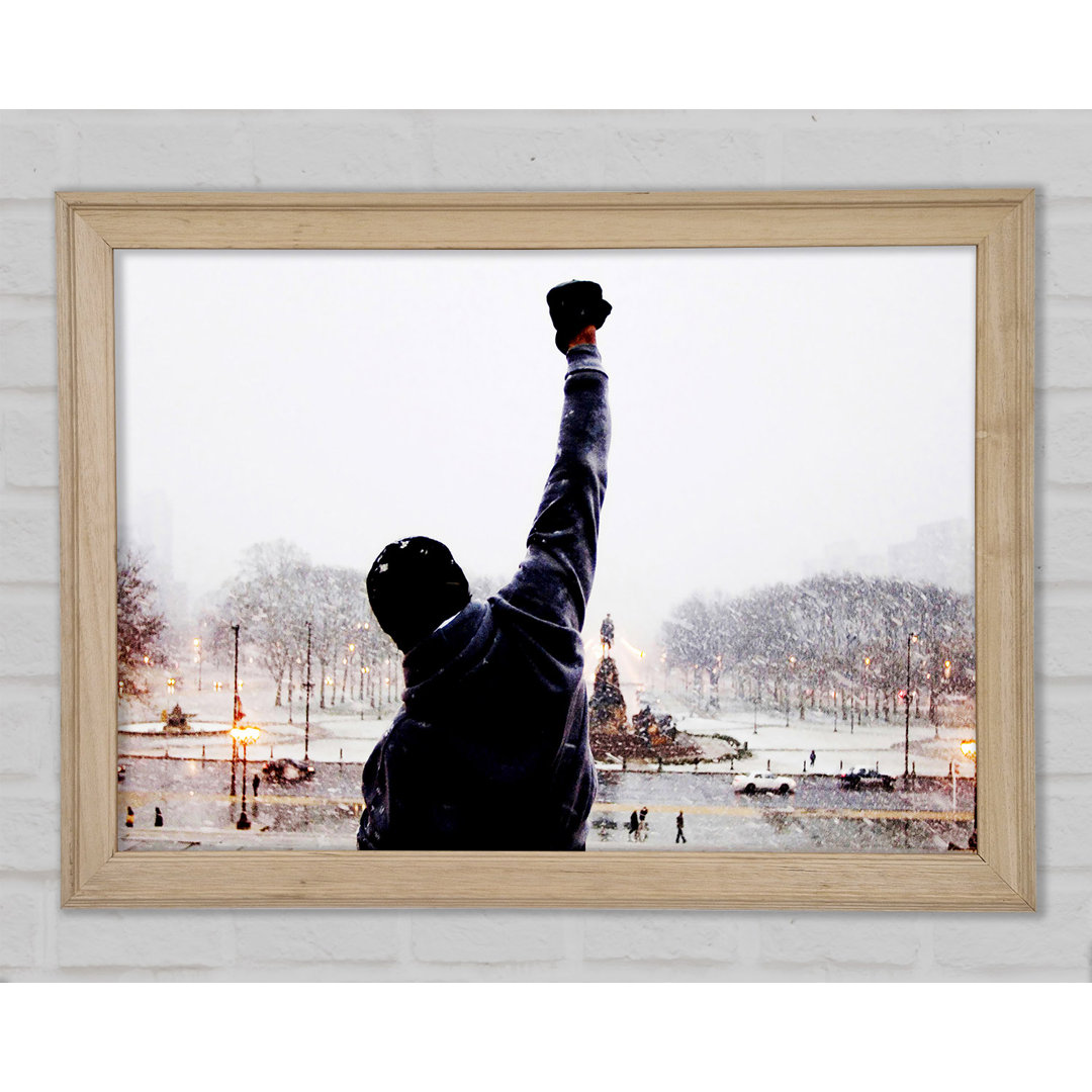 Rocky Balboa auf der Treppe - Einzelner Bilderrahmen Kunstdrucke