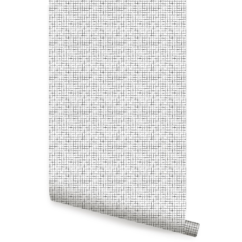 Rouleau de papier peint Crosshatch, Noir, L 2 pi x H 18 pi