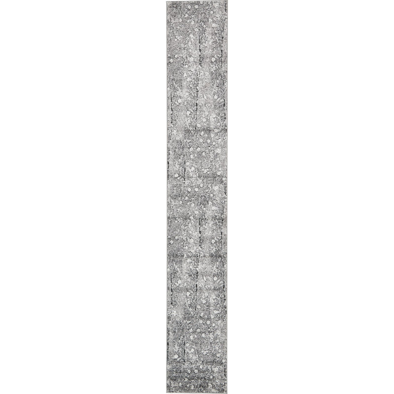 Tapis gris foncé de style tibétain Brantly, Rectangle 5 pi 1 po x 8 pi