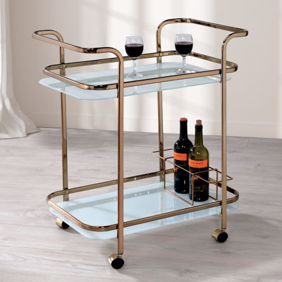Malaisha 27" Width Metal 2-Shelf Serving Cart