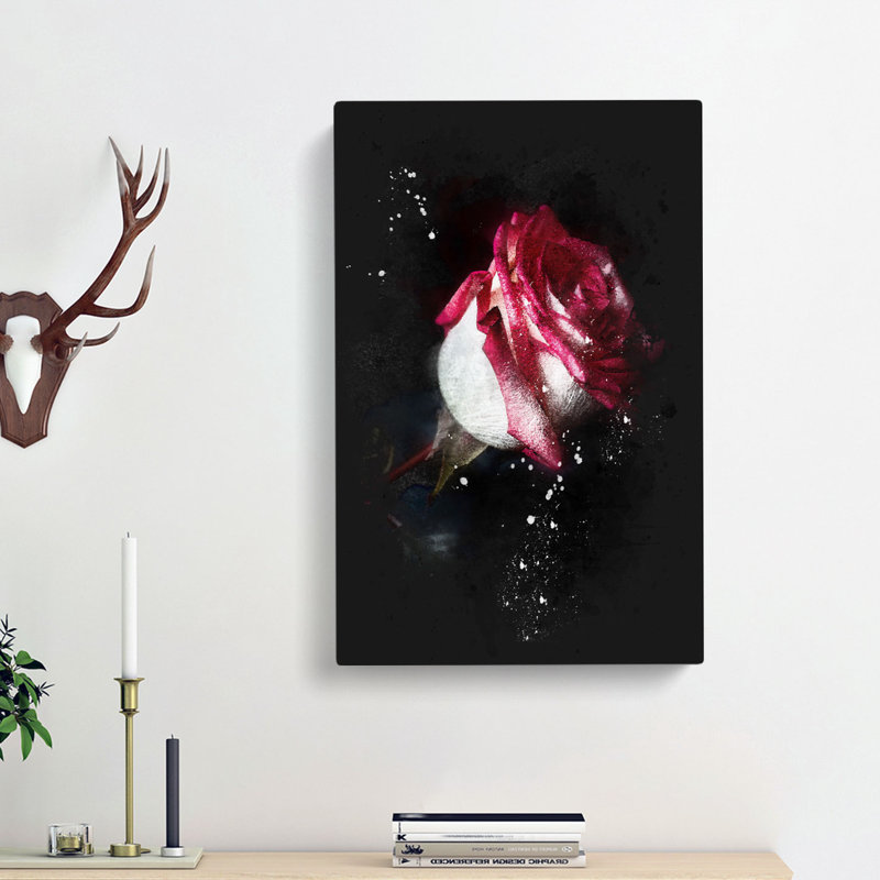 Pink Rose - Wrapped Canvas Print, 60cm H x 40cm W x 3cm D