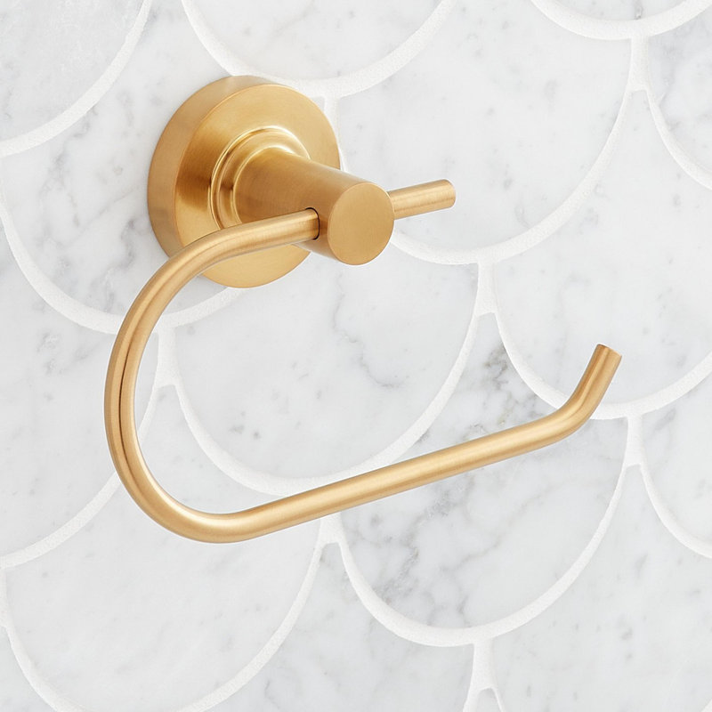 Lexia Wall Mounted Euro Toilet Paper Holder, Gold