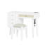 Coiffeuse 39 po avec tabouret - blanc, 4 tiroirs, bohème rétro, prise de charge et fonction de tiroir de rangement blanc stable-1069637965