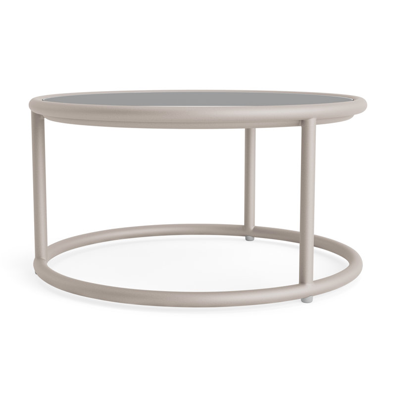 Walter Lamb Outdoor Round Side Table, Dove Smooth