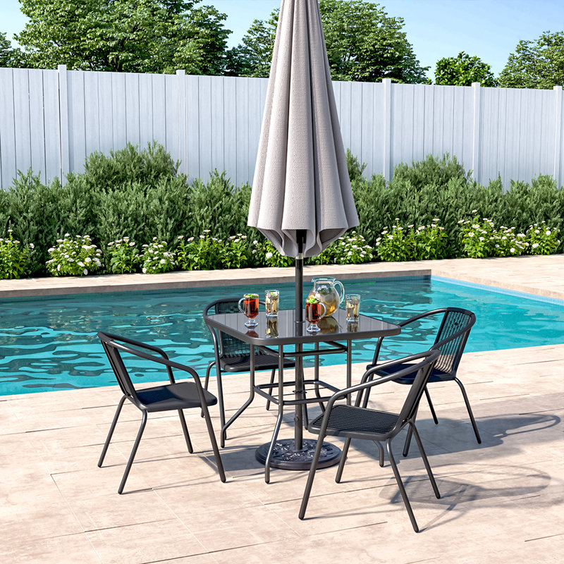Katia 4 - Person Patio Dining Set with Square Table, 72cm H x 80cm W