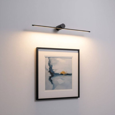 UltraBeam Picture Wall Light Fitting Black Finish 11Watt Warm White LED 800mm Wide
