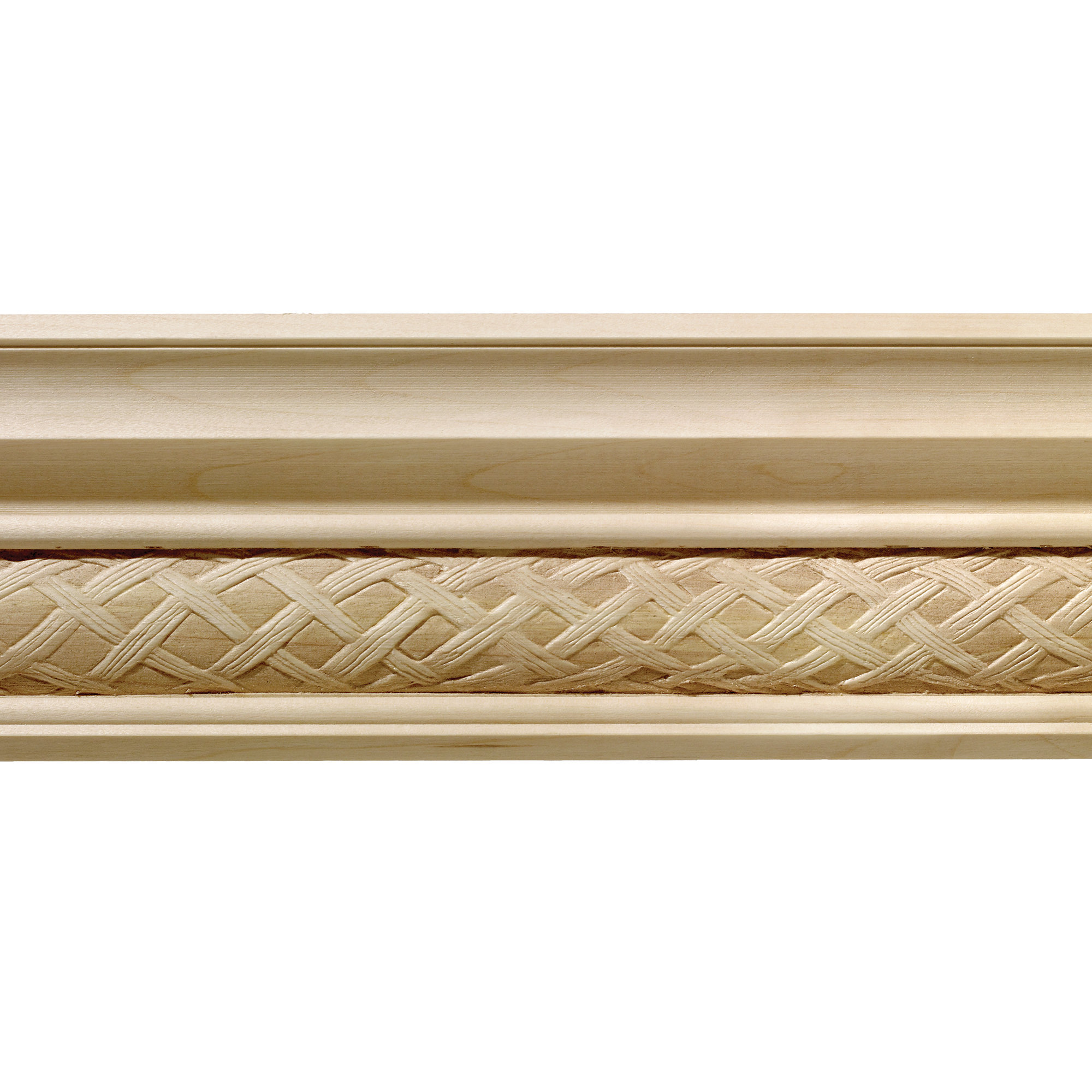Ornamental Mouldings 1/2 in. x 3-3/4 in. x 96 in. Hardwood White Unfinished Clean Scroll Crown Moulding