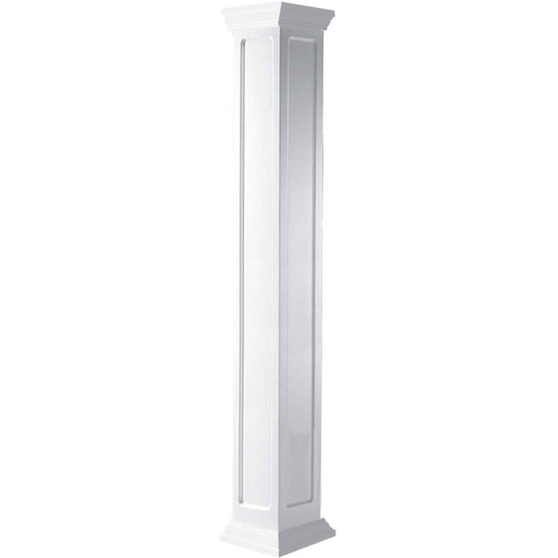 Ensemble de colonnes encastrées carrées classiques en PVC non capitonnés Craftsman Classic Crown Capital & Crown Base