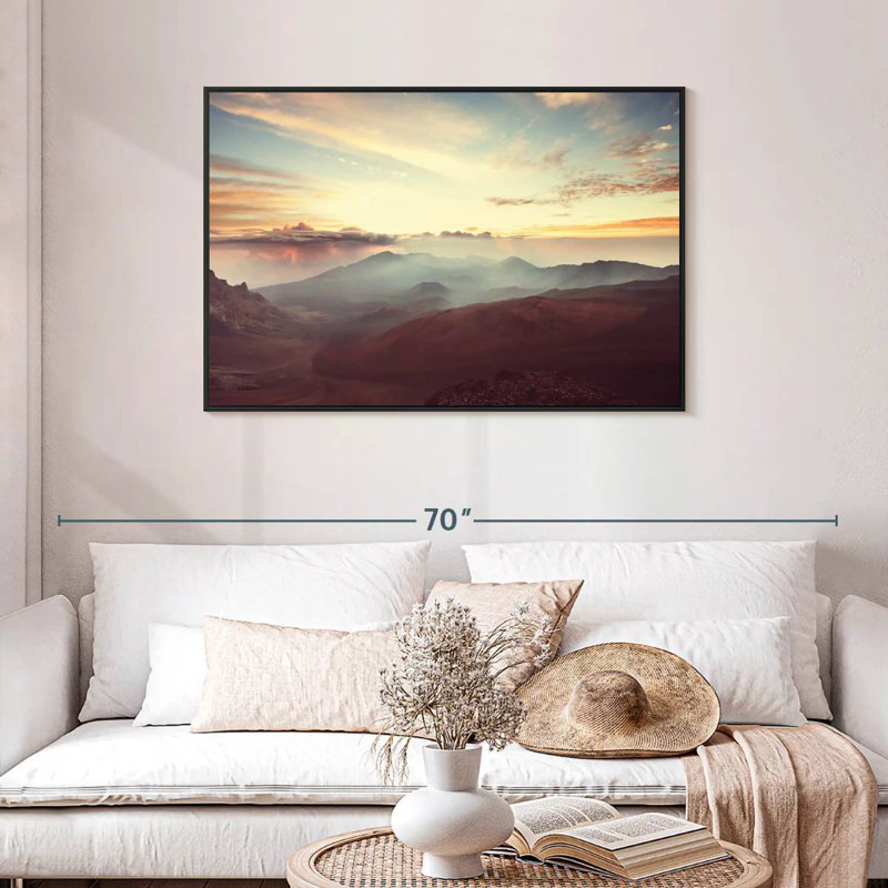 Haleakala matin ciel, Cadre flottant noir, 43 po x 29 po