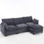 Canapé d'angle modulaire en velours en forme de U (3 places) avec 1 pouf et 2 coussins lombaires