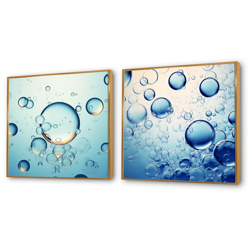2 pièces - Ferment Bubble Fantasy, Cadre flottant doré, H 30 po x l 61 po