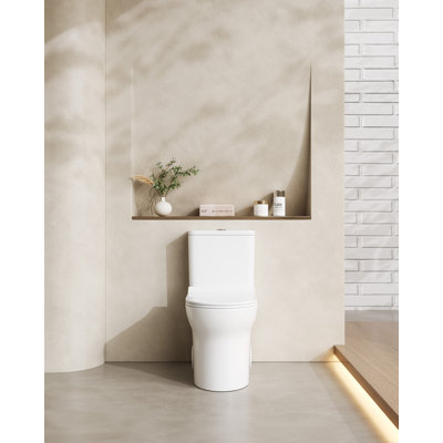 Toilette monobloc allongée au plancher 1,1 / 1,6 GPF à hauteur confort, certifiée CUPC, certifiée WaterSense, céramique, couleur blanche, siège à fermeture en douceur