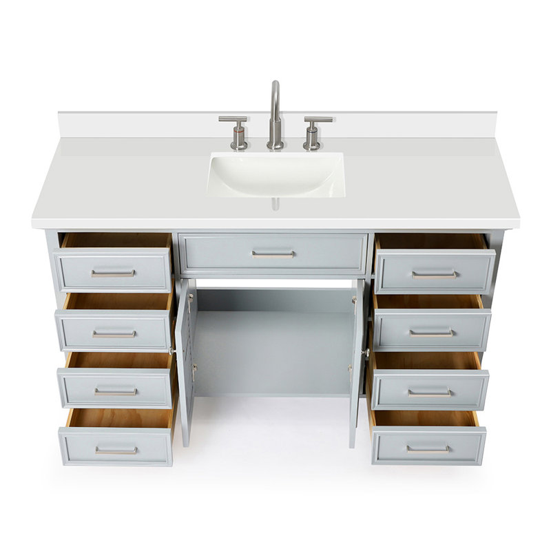Ensemble de meuble-lavabo simple 61 po Bodhin, gris