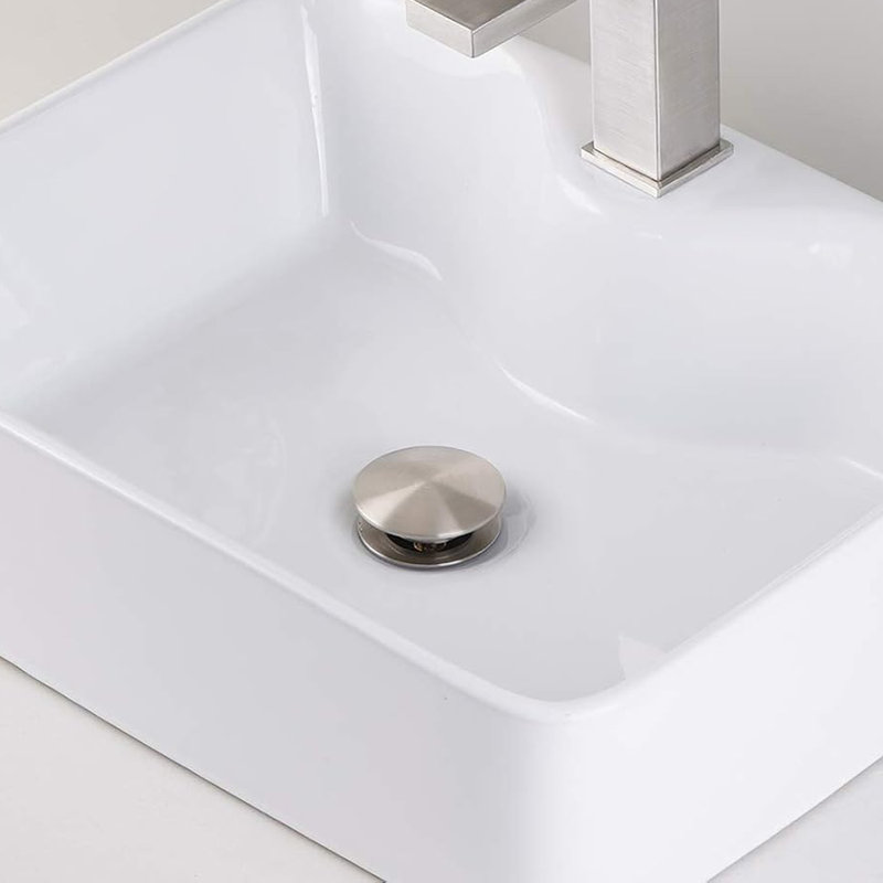 Bathroom Sink Pop-Up Drain With Overflow Vessel Sink,Stainless Steel,One Pieces,, Brushed Nickel