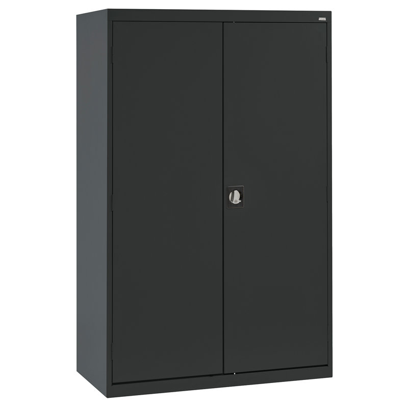 Steel Single Storage Cabinet ( 72'' H x 46'' W x 24'' D), Black