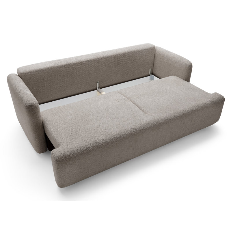 Beilul 3 Seater Fabric Sleeper, Dark Beige