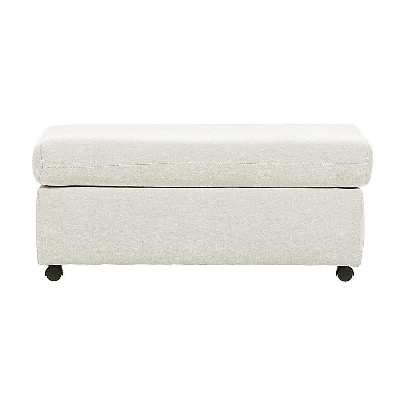 41" Upholstered Rectangular Ottoman - Marina Fog, Polyester - Marina Fog