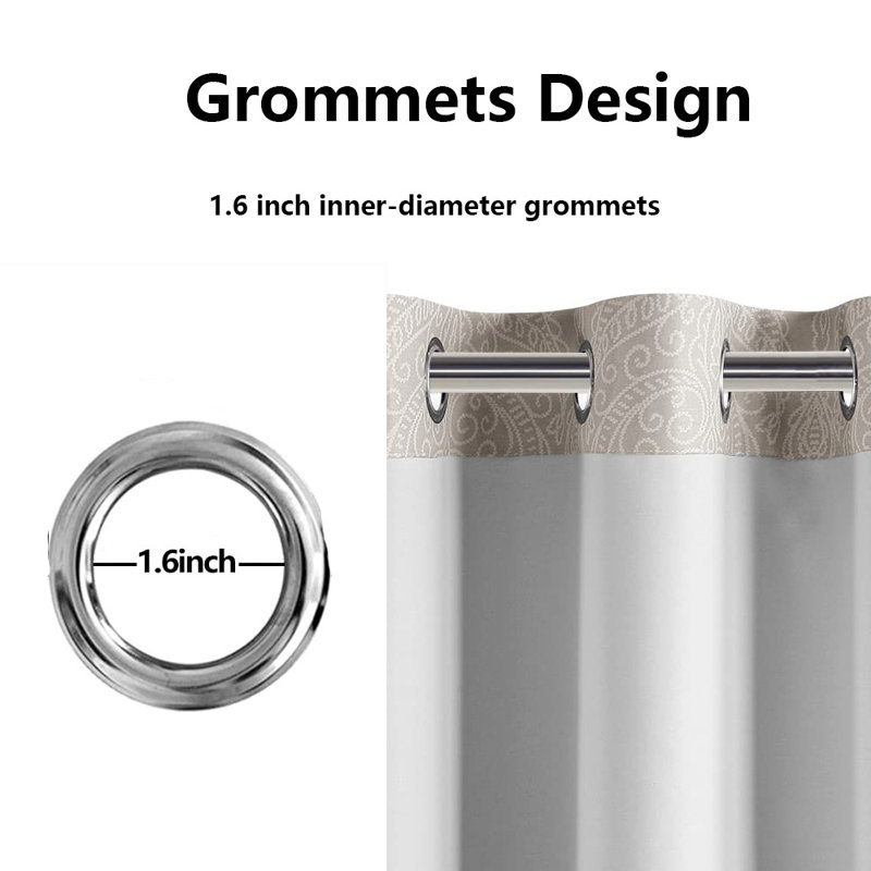 Window Curtains, Grommet, Room-Darkening, Set Of 2, 52" W x 102" L