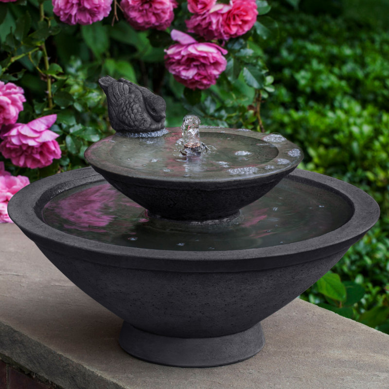 Wychwood Hand Crafted Weather Resistant Table Top Fountain, Alpine Stone