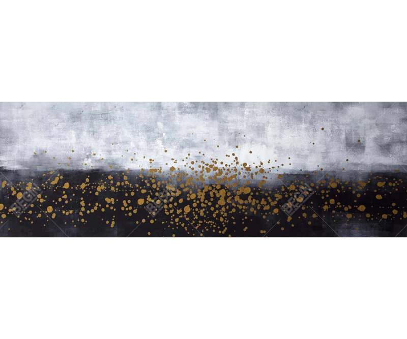 Toile dorée éclaboussée - encadrée noire