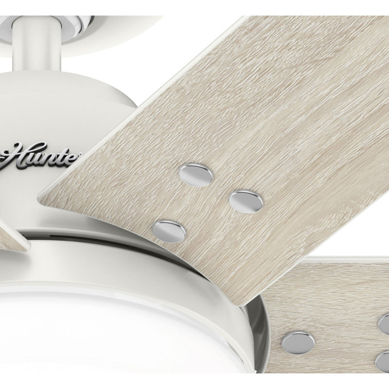 44" Pacer 6 - Blade Ceiling Fan with Lights and Remote, White 