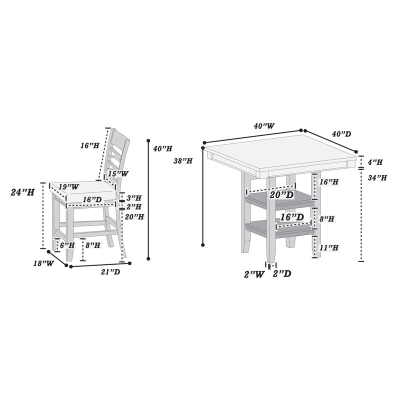 5-Piece Counter Height Set