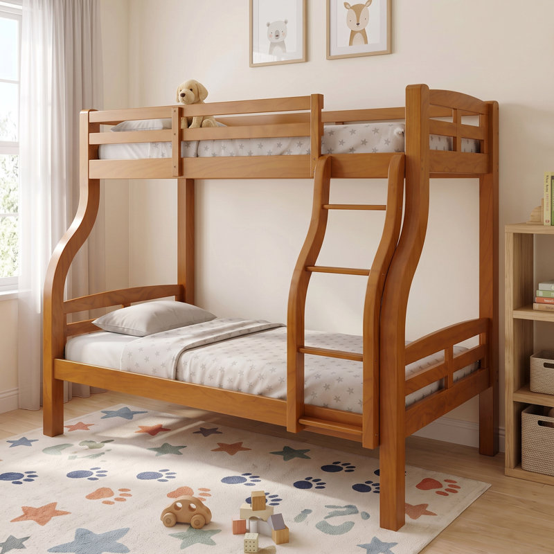 Woodcliff Wood Twin Over Full Bunk Bed with Attached Ladder