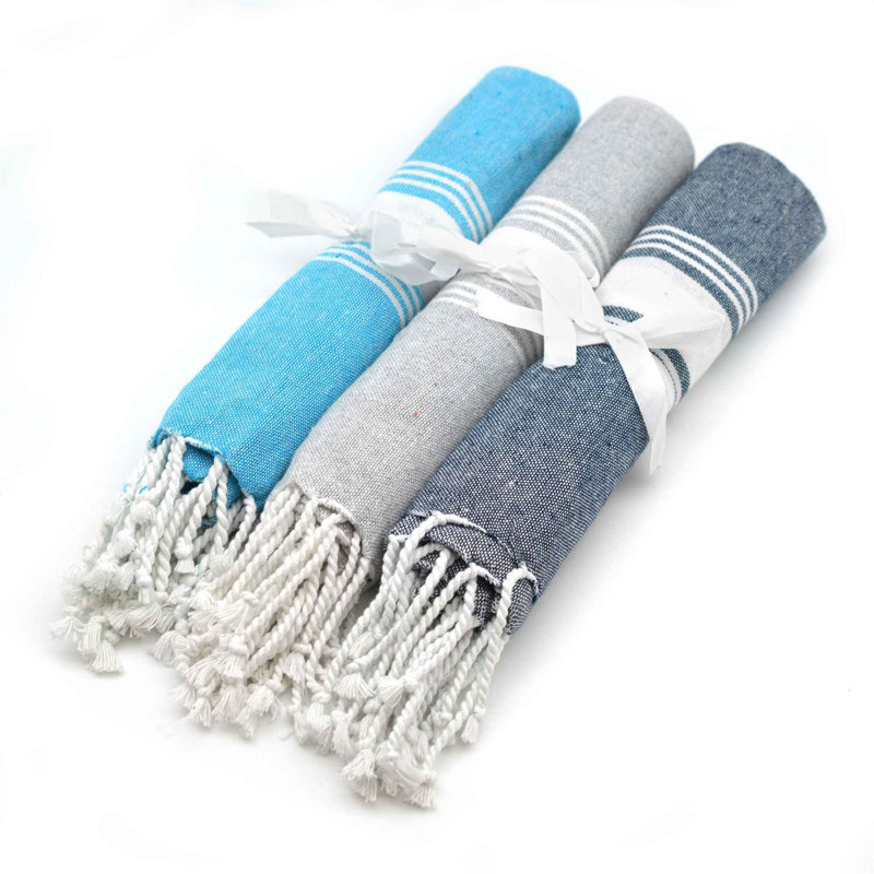 Nicola Spring - Turkish Cotton Children's Towels - 100 x 60cm, Navy/Blue/Grey