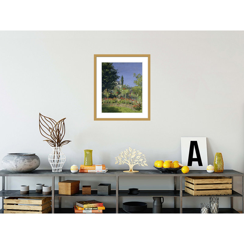 «Flowering Garden at Sainte-Adresse» par Claude Monet, impression giclée encadrée, H 27,57 po x l 23,5 po