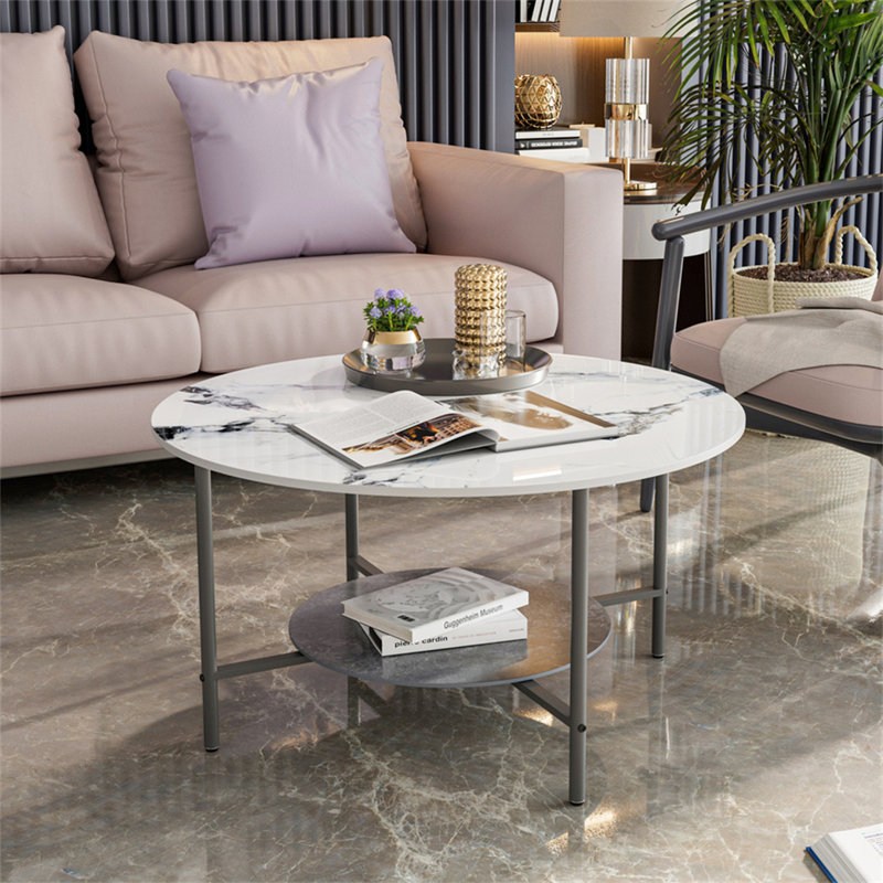 Danelis Floor Shelf Coffee Table with Storage