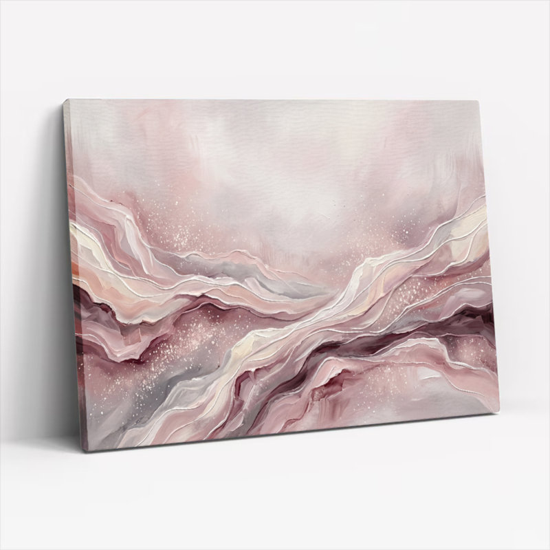 Ensemble de 1 tableau sur toile « Vagues de marbre », H 32 po x l 48 po, Wrapped Canvas