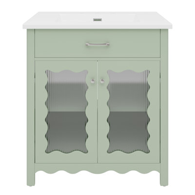 31" Bathroom Vanity With Ceramic Sink Top