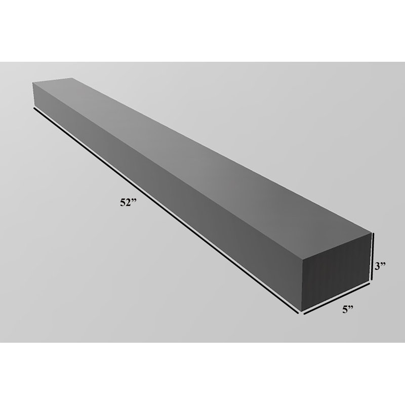 Baxlee Oak Floating Shelf, Black, 3" H x 34" W x 5" D