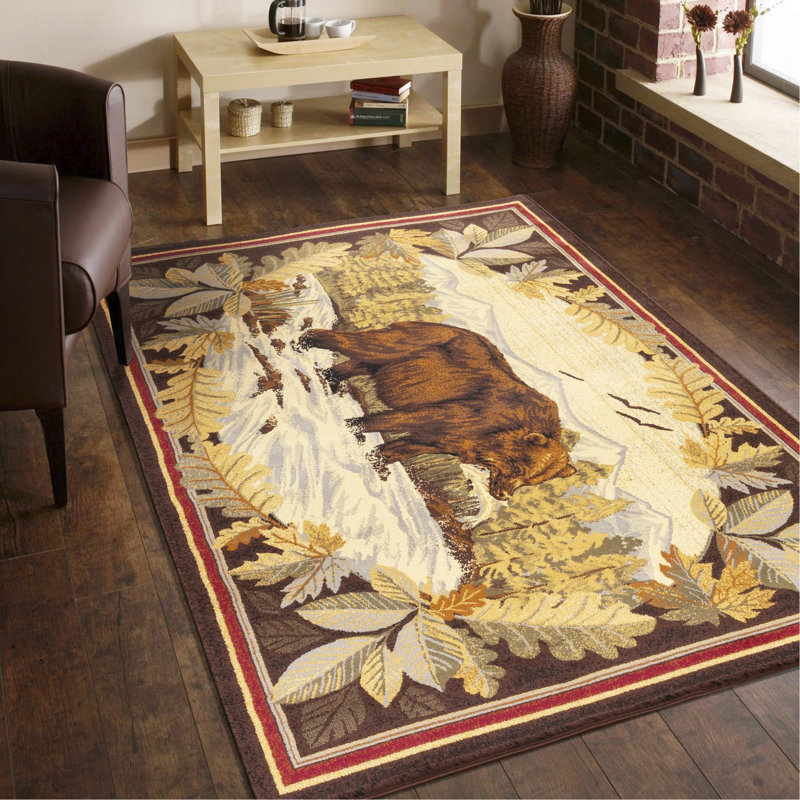 Multi Lodge Area Rug, Rectangle 5'3" x 7'3"