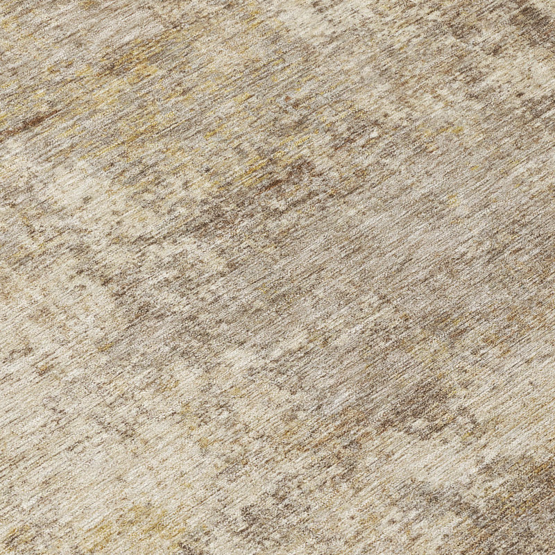 Machine Washable Indoor/Outdoor Xhevrie Taupe Rug, Rectangle 10' x 14'