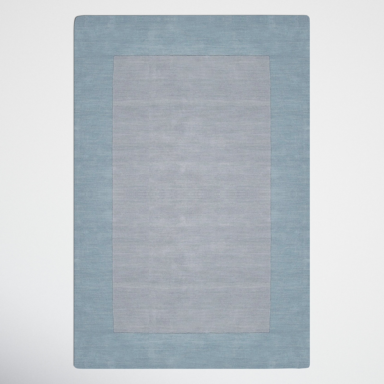 Dolma Gray Aqua Hand-Loomed Wool Rug, Rectangle 2' x 3'