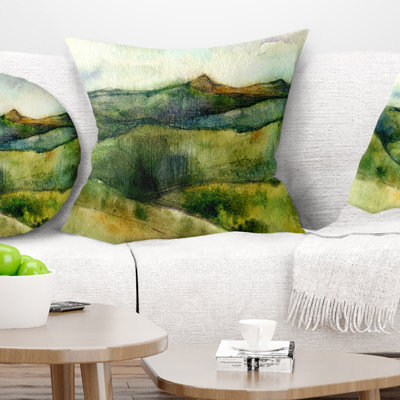 Coussin aquarelle Landscape Mountains