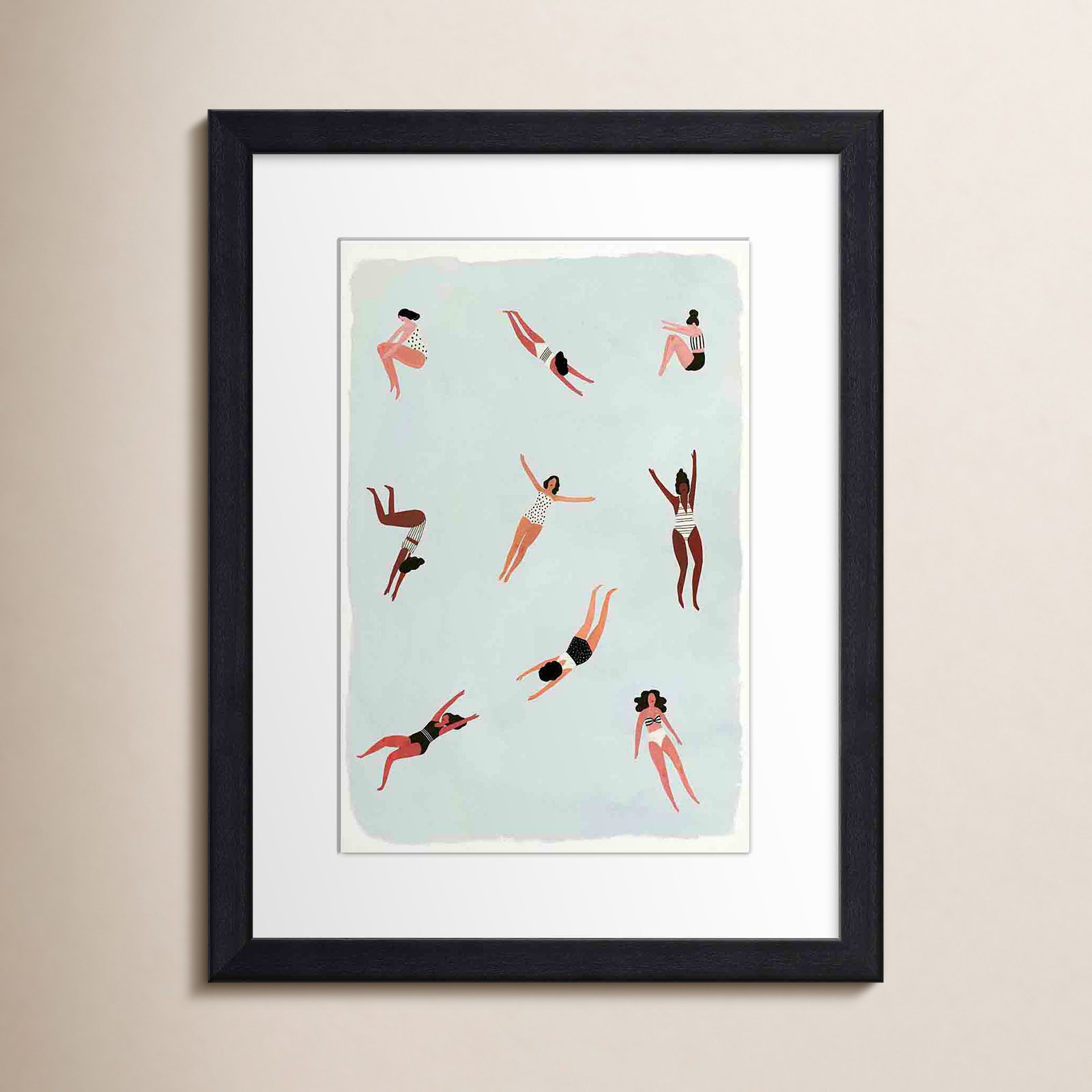 Minnows I by Victoria Borges, Black, 36"H x 24"W