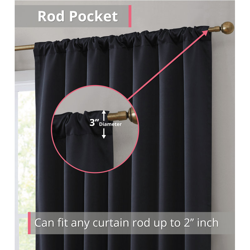 Arbas Curtain Pair, Black, 42" W x 84" L