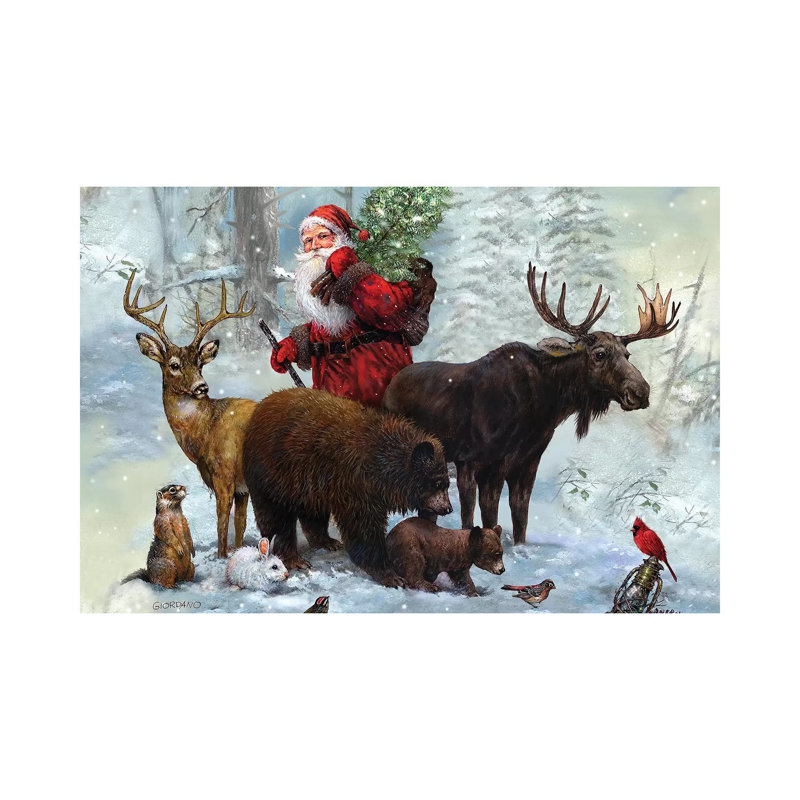 «Santa's Best Friends» par Giordano Studios - impression sur toile tendue, H 12 po x l 18 po x 1,5 po