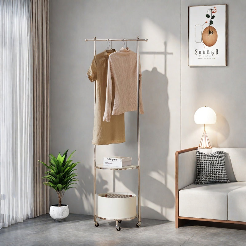 Portemanteau en acier inoxydable poli, Cream