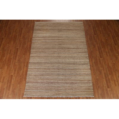 One-of-a-Kind 6'6" x 9'6" New Age Rectangle Wool Area Rug in Cream