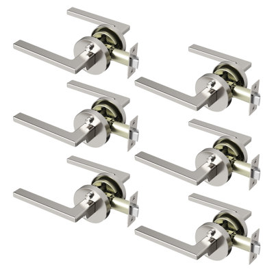 Dune Privacy Door Lever Modern Concealed Design For (Bed & Bath) – Sleek Minimalist Style in Brushed Nickel