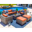 Ensemble de patio complet en rotin 16 pièces avec coussins Yussuf-1716601746