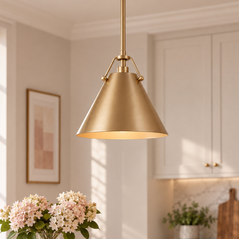 Rijja 1 - Light Small Kitchen Island Pendant, Gold