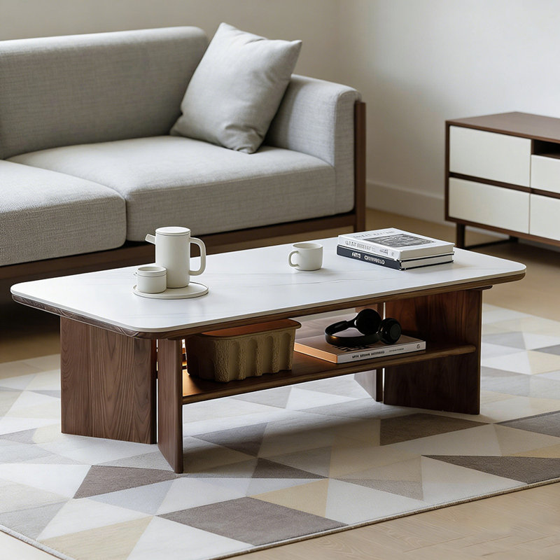 Table basse de salon avec rangement ouvert, H 15,74 po x L 51,18 po x l 25,59 po